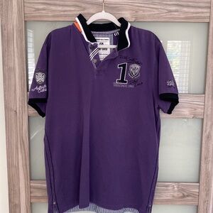 Vintage Camp David Ireland adventure sports polo. Purple